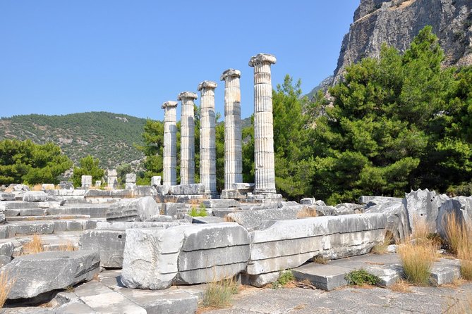Priene Miletos Didyma Tour From Kusadasi / Selcuk Hotels - Stop 1: Priene’s grid-planned Ionian city at the foot of a mountain wall
